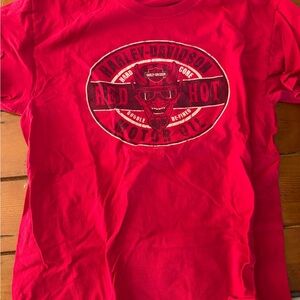 Hanes vintage  Red Harley Davidson  Short Sleeve T-Shirt men’s large